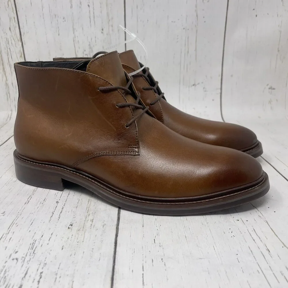 Flag Ltd Chelsea Chukka Boots Mens Size 11.5 Brown Leather Lace Up MRSP $150